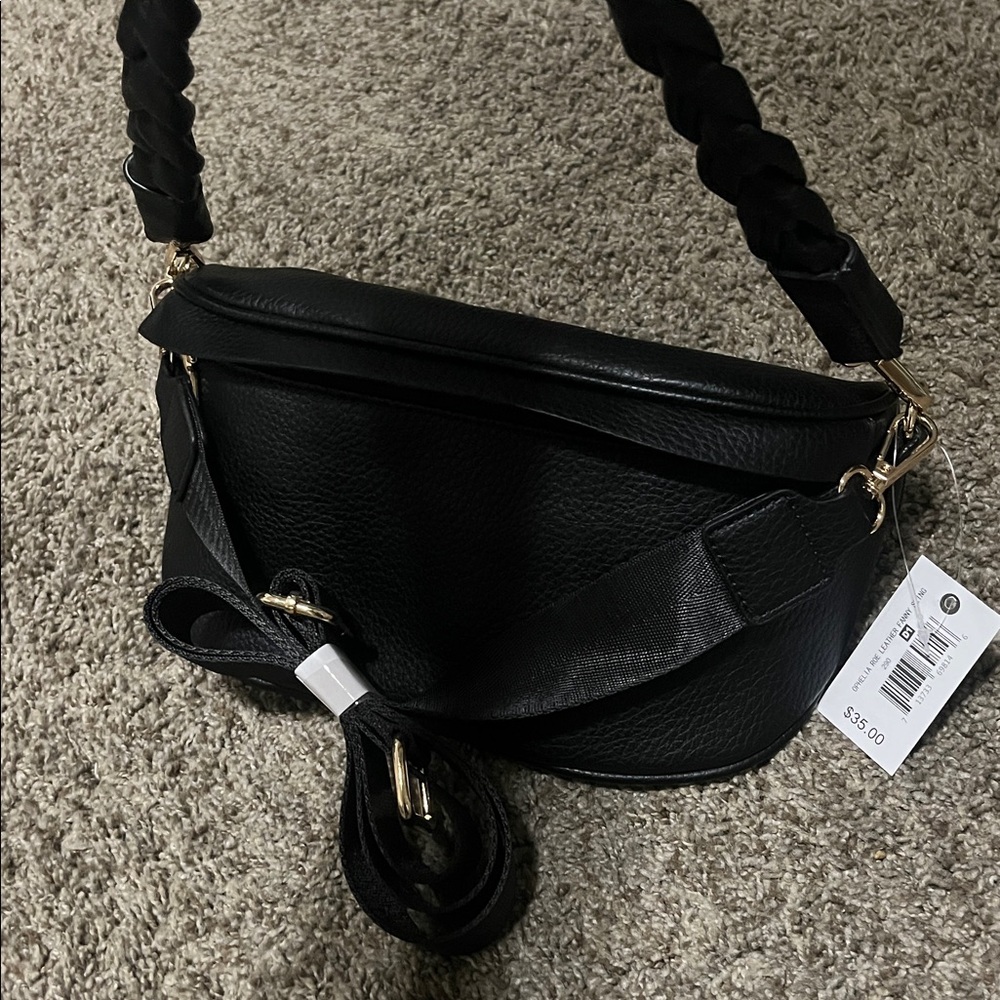 Ophelia Roe Black Leather Fanny Sling